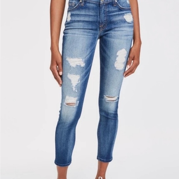 NWT 7 For All Mankind Distressed Denim Jeans 32 - Picture 2 of 14